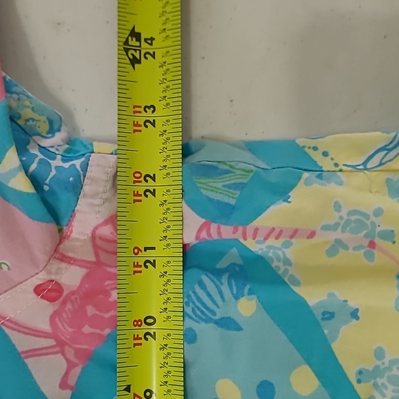 Lilly Pulitzer Pastel Patchwork Print Jacket - Blue, Pink, Yellow, Green - Picture 11 of 12